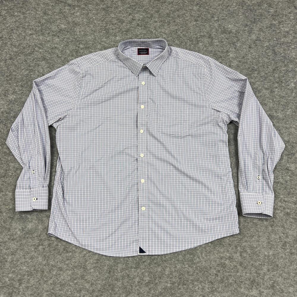 UNTUCKit Shirt Mens 2XL Blue Check Button Up Classic Business Office Long Sleeve